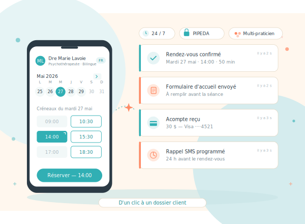 Online booking software for therapists in Canada