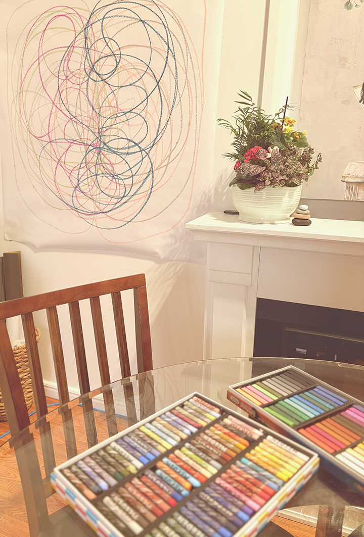 Billateral Drawing in the studio